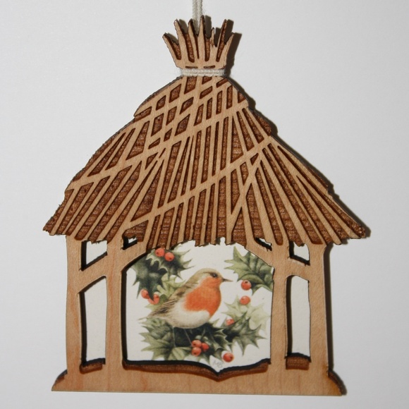 The Halls 1995 Christmas Card Ornament, Wood - Picture 1 of 2
